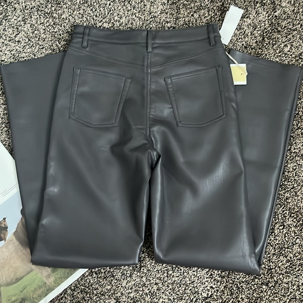 Aritzia Melina Leather Tall Pant in Peppercorn Grey, NWT - Picture 7 of 8